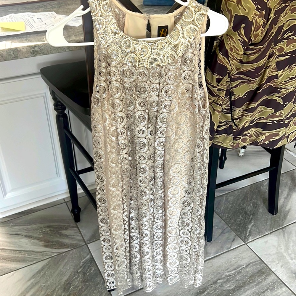 Pleated and beaded Anthropologie dress size 2